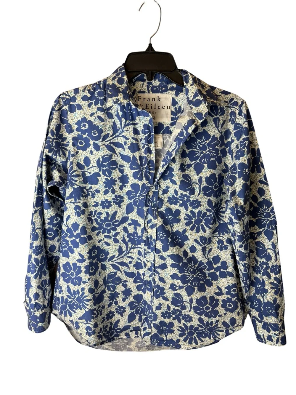 Frank & Eileen Navy and White Floral Button-Down Shirt M - Frank Style - Picture 1 of 11